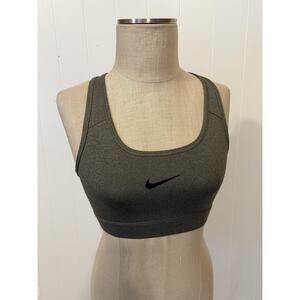 Nike Sports Bra Womens Medium Gray Racerback Compression Athletic Gym Workout